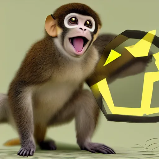 Prompt: If Pikachu was a monkey, highly detailed, photorealistic picture, 8k