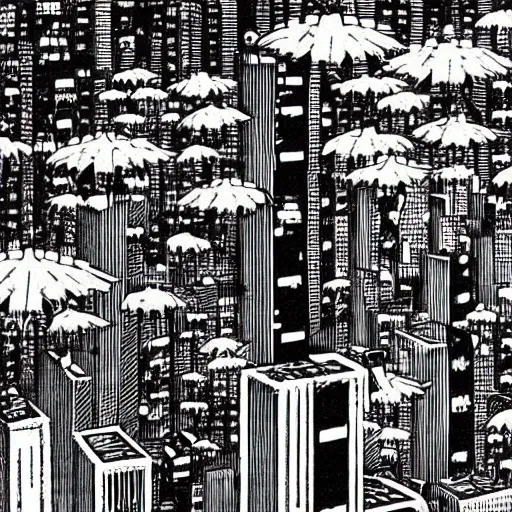 Image similar to raining city, junji ito,