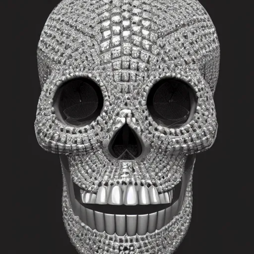 Prompt: an elegant diamond decorated skull, 8 k, cinematic lighting, soft render, symmetrical, insanely detailed, crisp, clarity, otherworldly, realistic, 8 k texture, hd, post processed, cleanup, photoshop