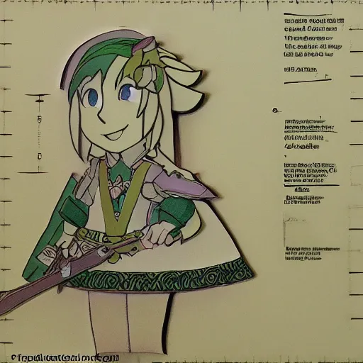 Image similar to a paper model of linkle, paper modeling art.