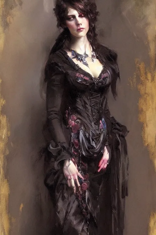 victorian gothic lady, painting by daniel gerhartz