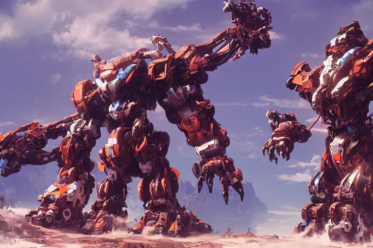 Image similar to watcher machine mecha animal beast robot of horizon forbidden west horizon zero dawn bioluminiscence global illumination ray tracing hdr fanart arstation by sung choi and eric pfeiffer and gabriel garza and casper konefal