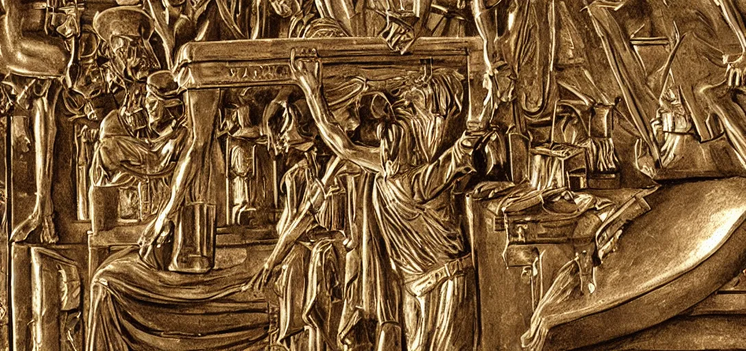 Image similar to Detailed close-up of the Ark of the Covenant,