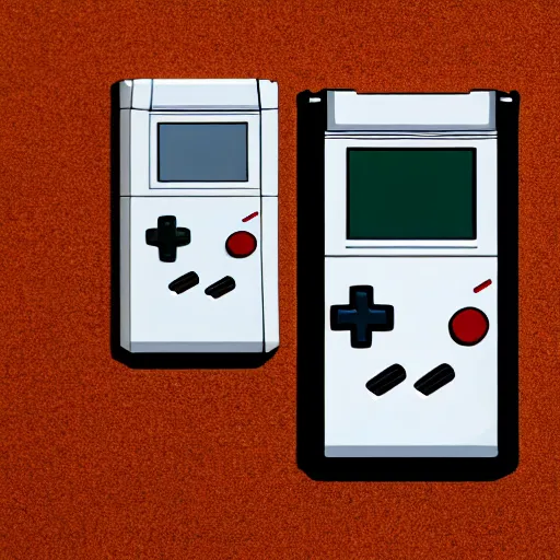 Prompt: isometric product shot of gameboy dmg