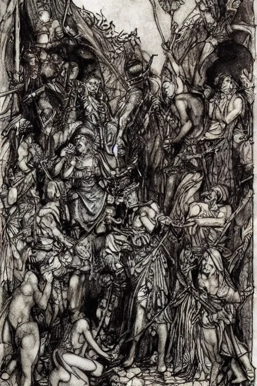 Image similar to the gods of pegana by arthur rackham