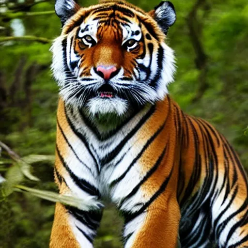 Image similar to photo of tiger wearing a top hat in jungle