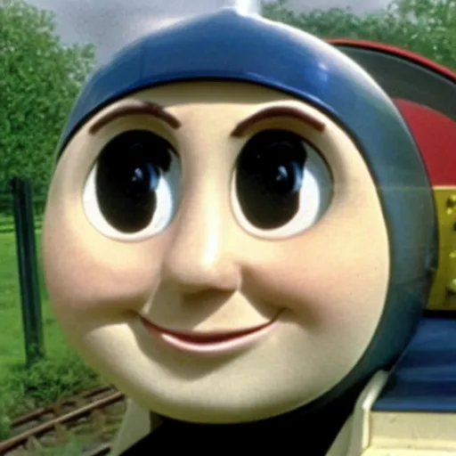 Image similar to Thomas the Tank engine with Boris Johnson face