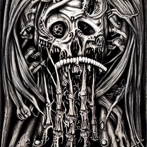 Image similar to the zombie apocalypse by hr giger