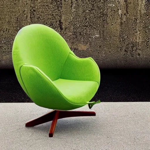 Image similar to an armchair in the shape of an avocado