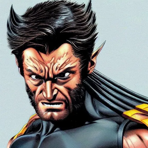 Image similar to x men wolverine doing late art