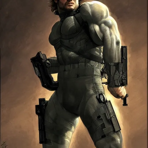 Image similar to portrait of henry cavill as solid snake, metal gear solid, upper body,, henry cavill!!!, fantasy, intricate, elegant, highly detailed, digital painting, artstation, concept art, smooth, sharp focus, illustration, art by artgerm and greg rutkowski and alphonse mucha