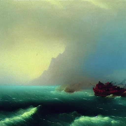 Image similar to heavy rain in south korea by Aivazovsky