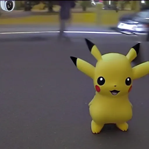 Image similar to security camera caught pikachu on tape