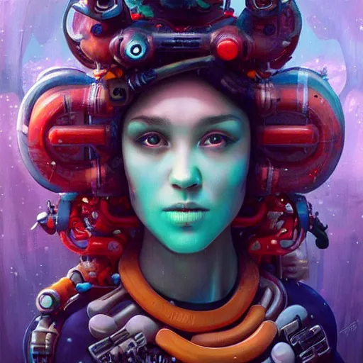 Prompt: lofi underwater biopunk artstation portrait, Pixar style, by Tristan Eaton Stanley Artgerm and Tom Bagshaw.