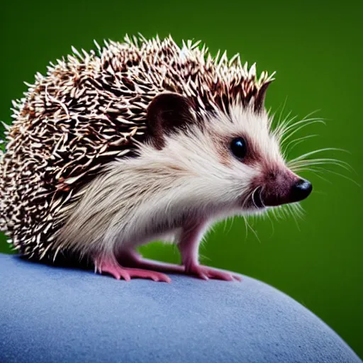 Image similar to a hedgehob sitting on top of a white horse