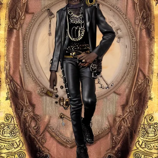 Image similar to playboi carti in steampunk style digital art 4 k the detailed super realistic