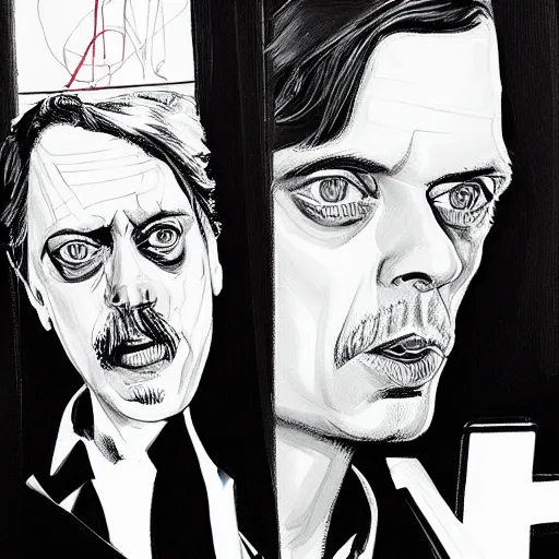 Image similar to Steve Buscemi, painted by Martine Johanna and Rafael Albuquerque