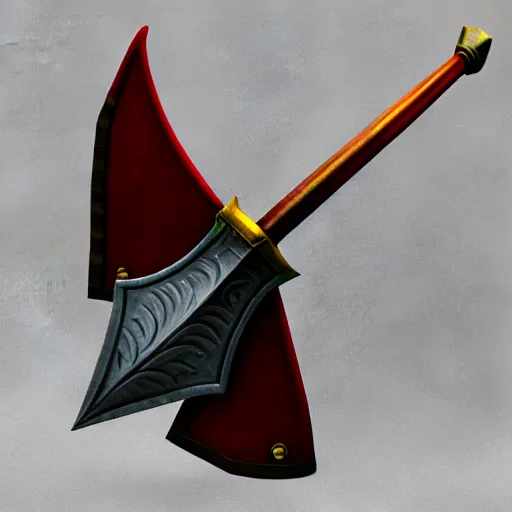 Prompt: Polearm, glavie, 3D render, fantasy weapon