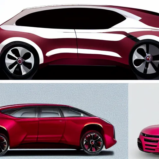 Prompt: a hybrid between a ruby and a car