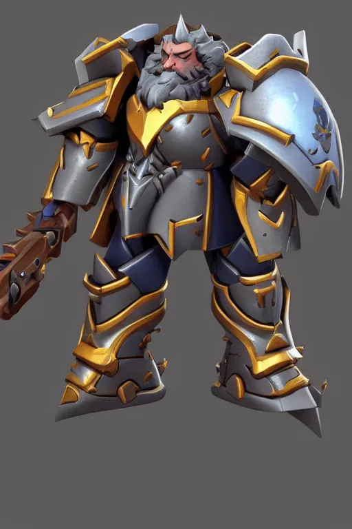 reinhardt from overwatch, warhammer 4 0 0 0 0, digital | Stable Diffusion