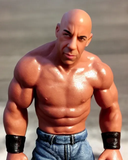 Image similar to a cute little plastic statuette of vin diesel, ebay listing, product picture, advertisement, thumbnail