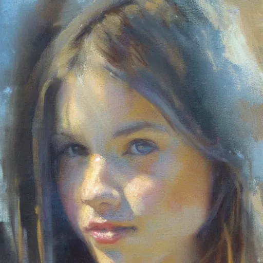 Image similar to Richard Schmid painting of a young beautiful