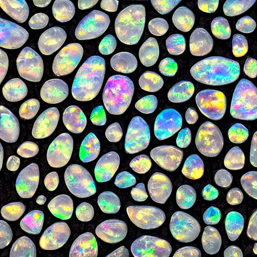 Image similar to collection of opals in sunlight, photography