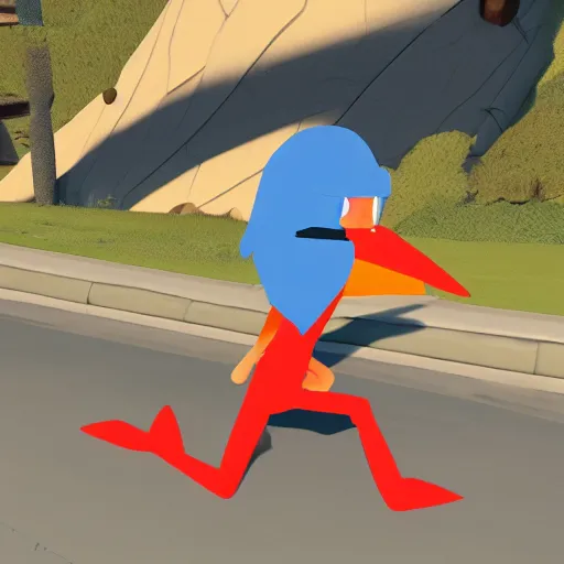 Image similar to Road Runner as a character in Human Fall Flat