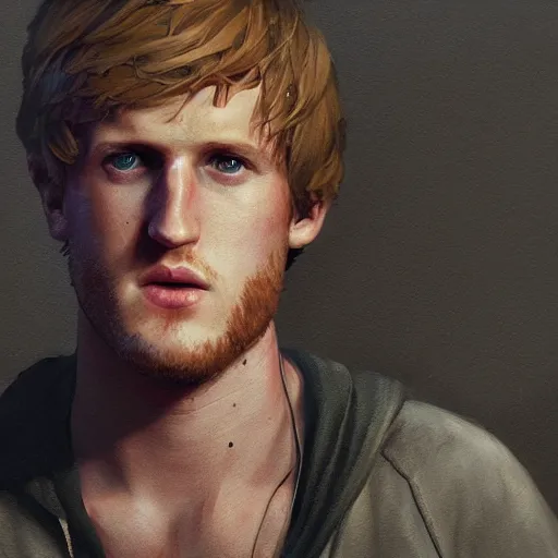 Image similar to logan paul portrait, style game square enix life is strange remake, trending on artstation, painted by greg rutkowski, render with game the last of us parte ii details