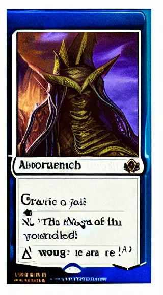 Image similar to magic the gathering card with text