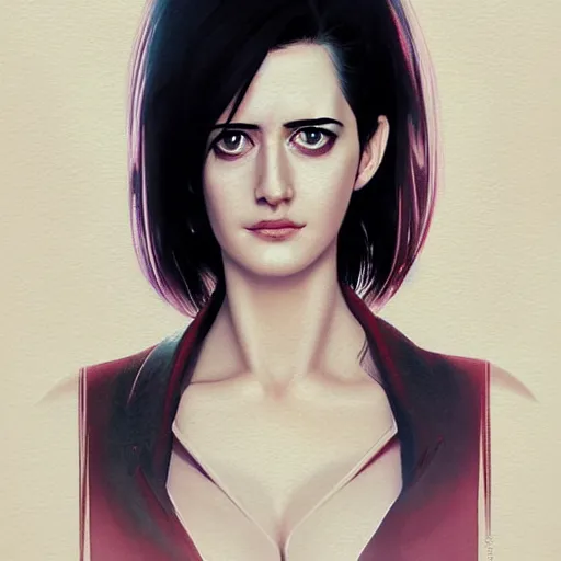 Image similar to eva green portrait as manga girl, realistic shaded perfect face, fine details. anime. realistic shaded lighting poster by ilya kuvshinov katsuhiro otomo ghost - in - the - shell, magali villeneuve, artgerm, jeremy lipkin and michael garmash and rob rey