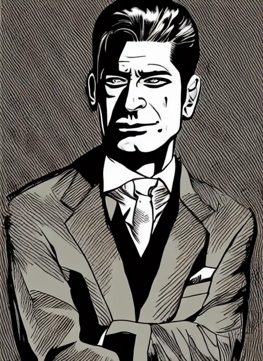 Prompt: portrait of bruce wein as dale cooper by francesco francavilla