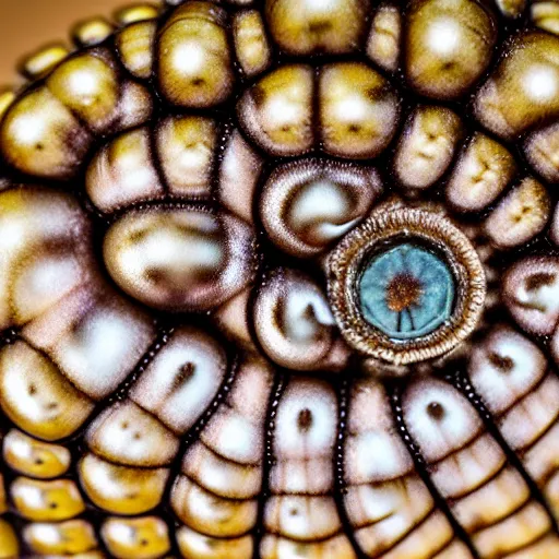 Prompt: macrophoto of a caterpillar head, photography,