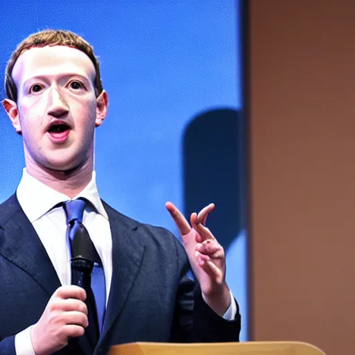 Prompt: photo of Mark Zuckerberg with an extremely stretched face