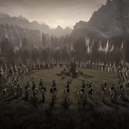 Prompt: army of elfen by J.R.R. Tolkien, lotr style, fantasy, Unreal Engine 5, 8K, cenimatic