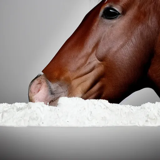 Image similar to horse in business suit snorting cocaine