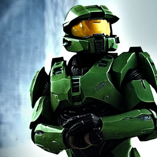 Image similar to film still of master chief from halo