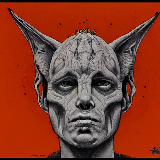 Image similar to a portrait of coyote, in the style of wayne barlowe