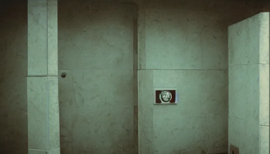 Image similar to 60s movie still of a sovietic stalinist style empty dark prison shower, cinestill 800t 50mm eastmancolor, liminal Space style, heavy grain-s 150