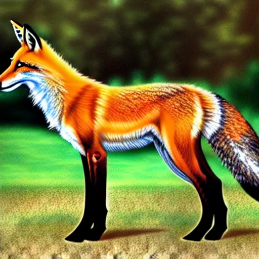 Image similar to Half-horse half-fox, species fusion, selective breeding