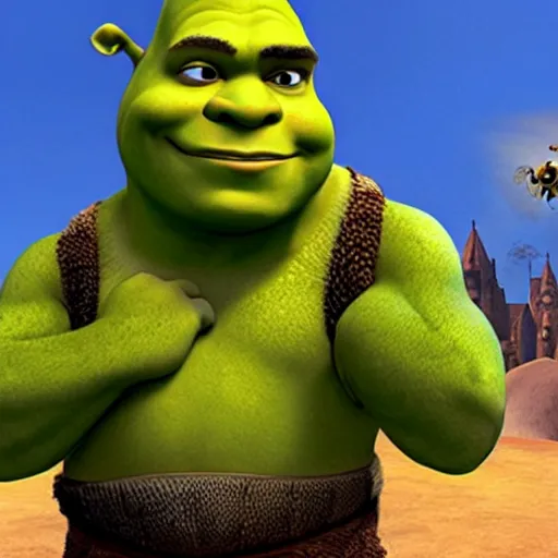 Image similar to shrek in bee movie