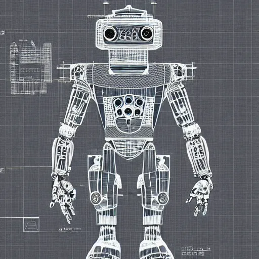 Prompt: a robot ape blueprint and schematic and illustrated zoomed-in snippets+8k optane render 3d unreal engine glorious intricate detailed superb+pristine and clean design+Center Frame, intricate details, ultra-detailed, DIY maker styling printed with futuristic 3d modeling technology, colossal, desaturated, concept art, with highly detailed blueprints, marker concept art style rendering