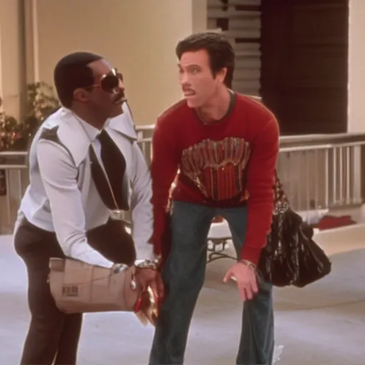 Prompt: a still from the movie beverly hills cat 2, with eddie murphy i