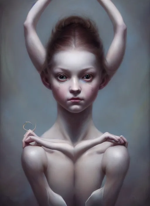 Image similar to ultra realistic, beautiful teenage ballerina, in the style of peter mohrbacher by weta digital and beth cavener, high face symmetry, intricate, masterpiece, award winning, high face symmetry, intricate