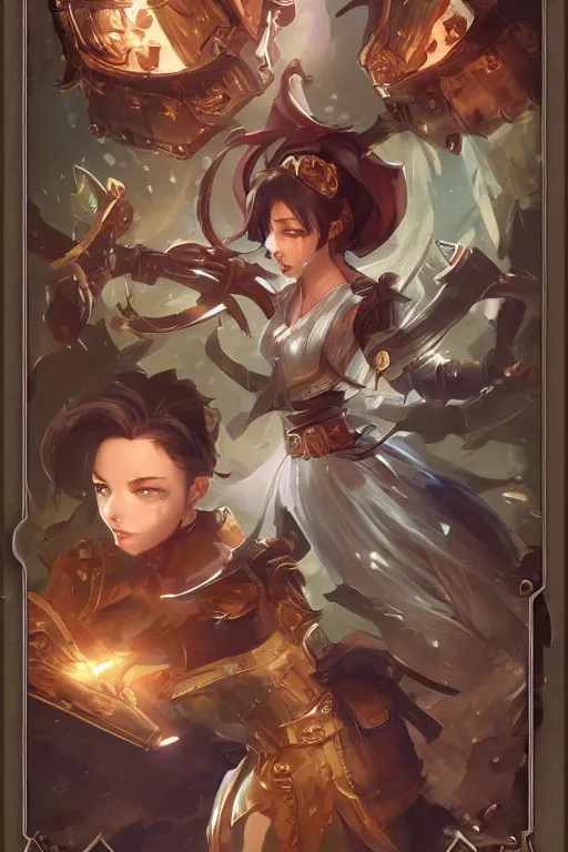 Image similar to An card game card template with status, icons , card, trade card game , by Stanley Artgerm Lau, WLOP, Rossdraws, James Jean, Andrei Riabovitchev, Marc Simonetti, Yoshitaka Amano, ArtStation, CGSociety,