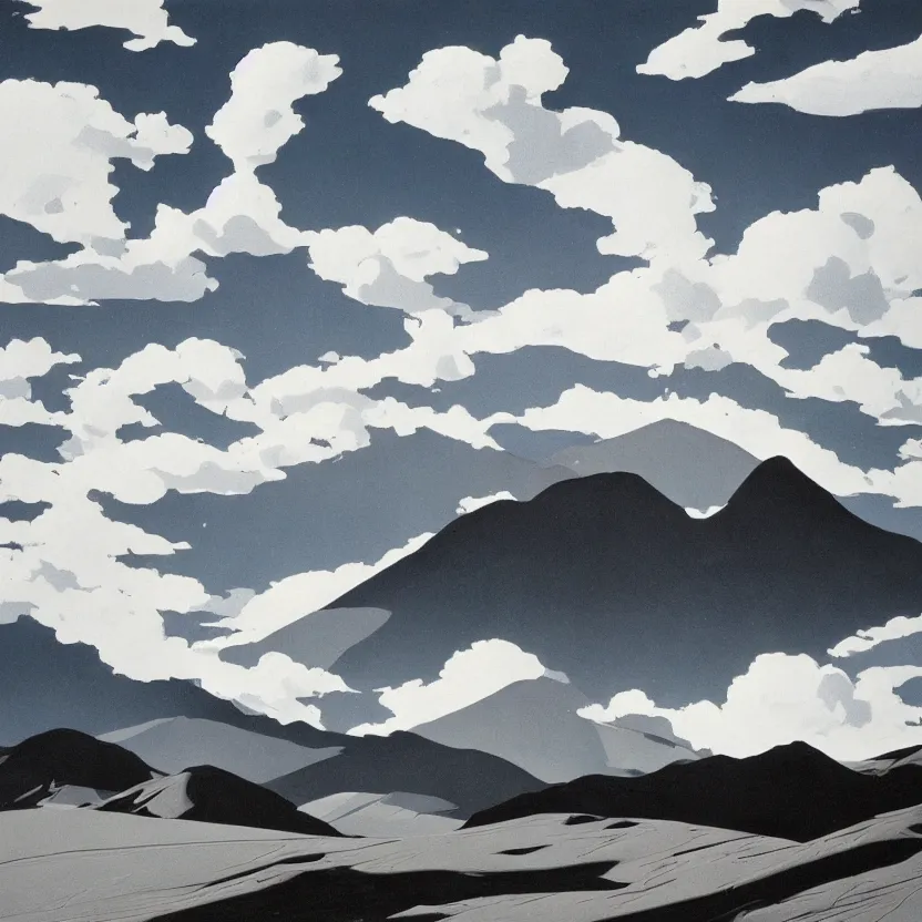 Image similar to landscape and clouds by ed mell.