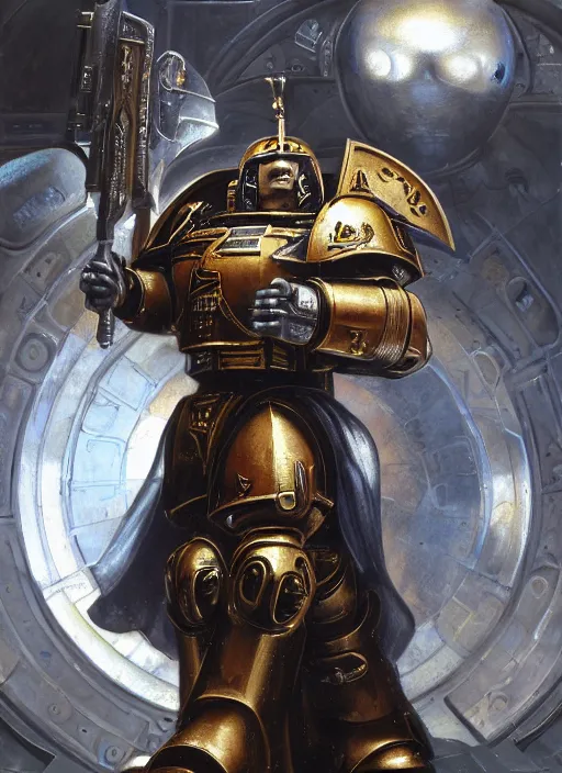 Prompt: metallic astartes horus heresy space marine physically accurate, moody dynamic lighting, very very intricate, very very elegant, highly detailed, digital painting, artstation, HR GIGER, Hieronymus Bosch, Francis Bacon, concept art, smooth, very beautiful, sharp focus, illustration, art by artgerm and greg rutkowski and alphonse mucha