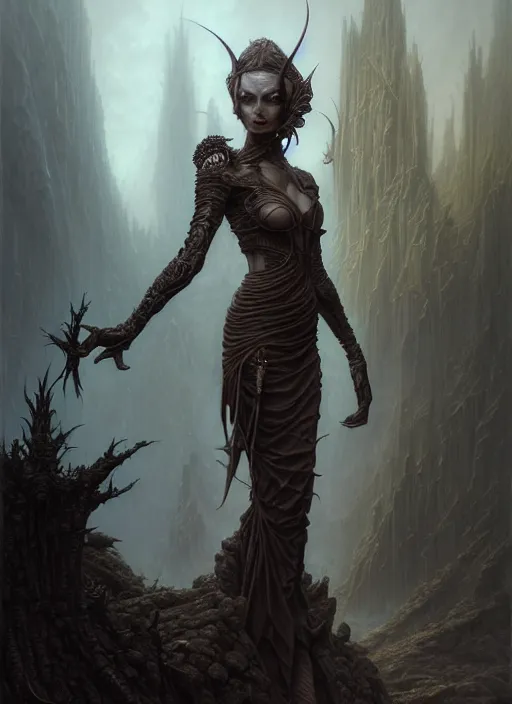 Image similar to portrait shot of dark evil elf in a scenic dystopian environment, intricate, elegant, highly detailed, centered, digital painting, artstation, concept art, smooth, sharp focus, illustration, artgerm, tomasz alen kopera, peter mohrbacher, donato giancola, joseph christian leyendecker, wlop, boris vallejo