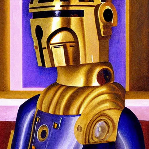 Prompt: painting of c - 3 p 0 by fra angelico