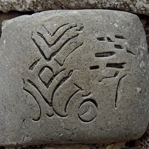 Prompt: ancient engraved stone